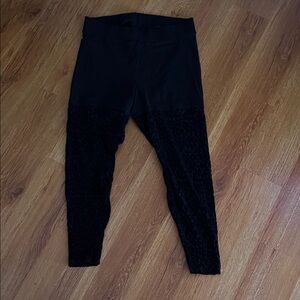 Torrid Black Leggings with Textured Design